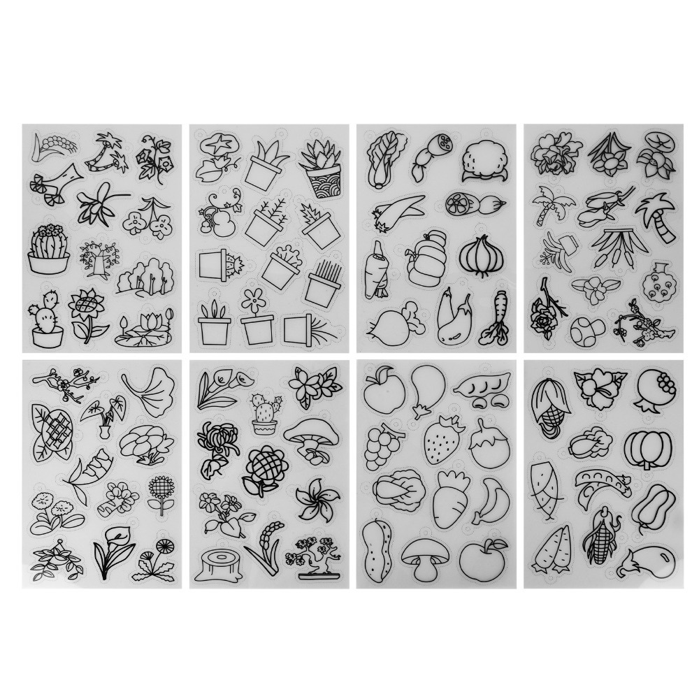 Craft And Art Difference - 8pcs Fruit Vegetable Pattern Heat Shrink