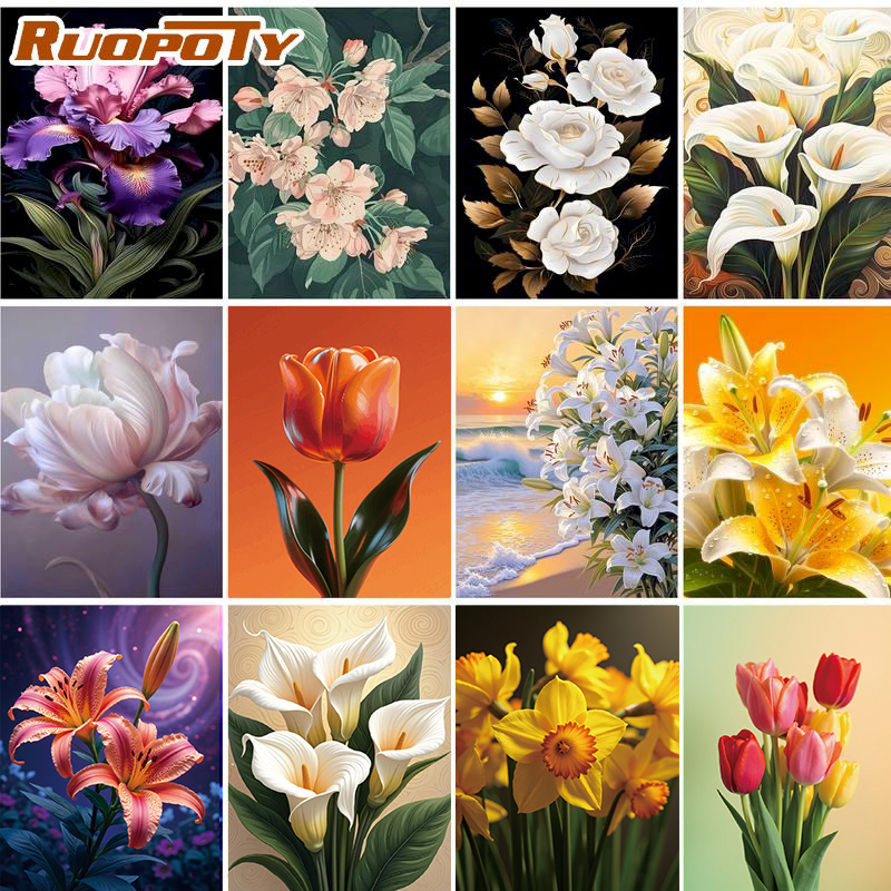 Art Craft Ideas With Paper - RUOPOTY Flower 5d Diamond Painting Create