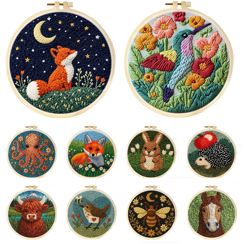 Art Craft Yarn - Punch Needle Embroidery Kit for Adults