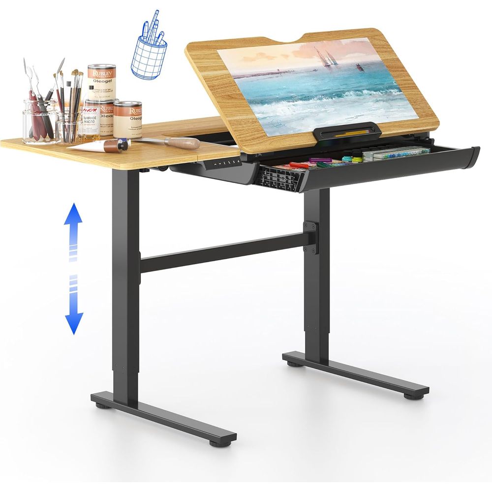 Art & Craft Toys For Kids - Adjustable Height Electric Standing Desk, 47.2x23.6,