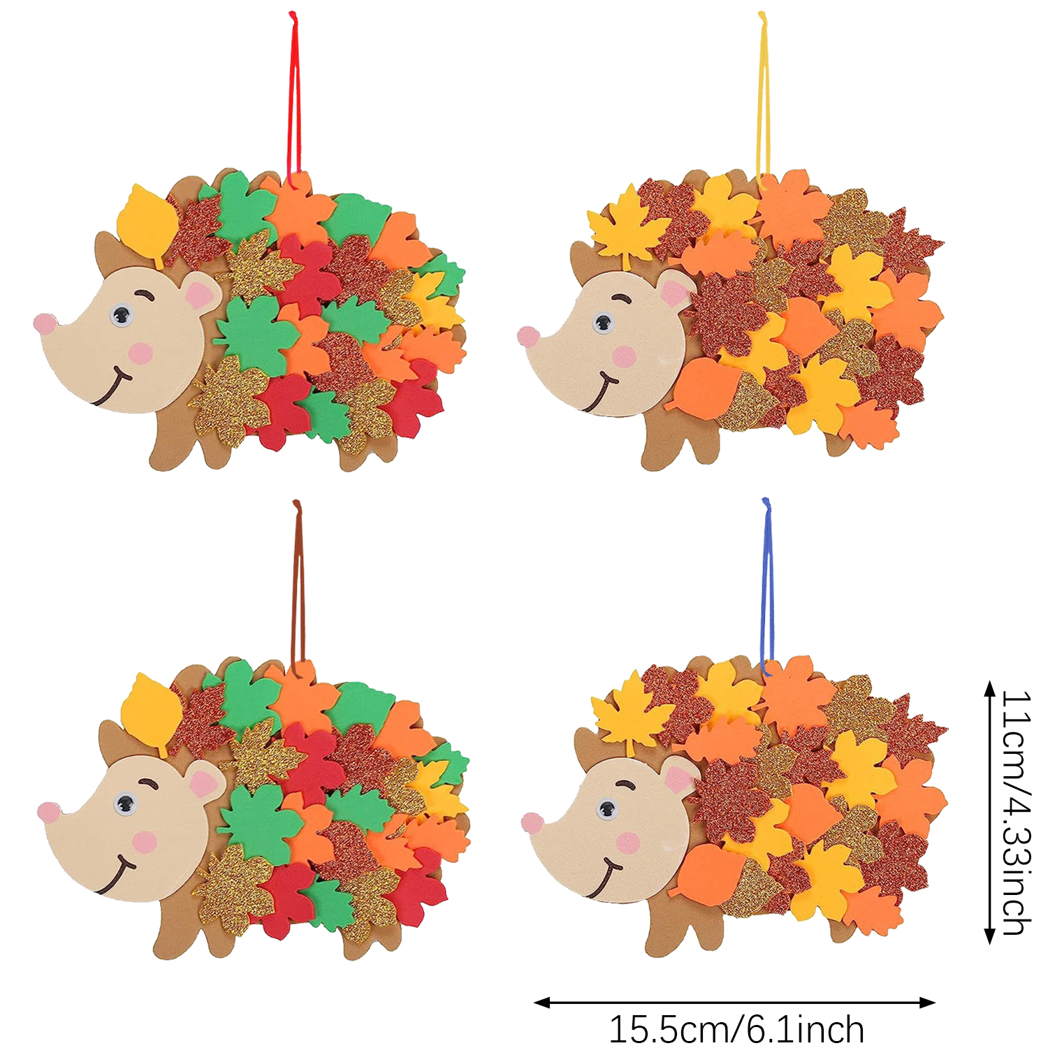Art And Craft Autumn - 8pcs Hedgehog Foam Stickers Hedgehog Crafts