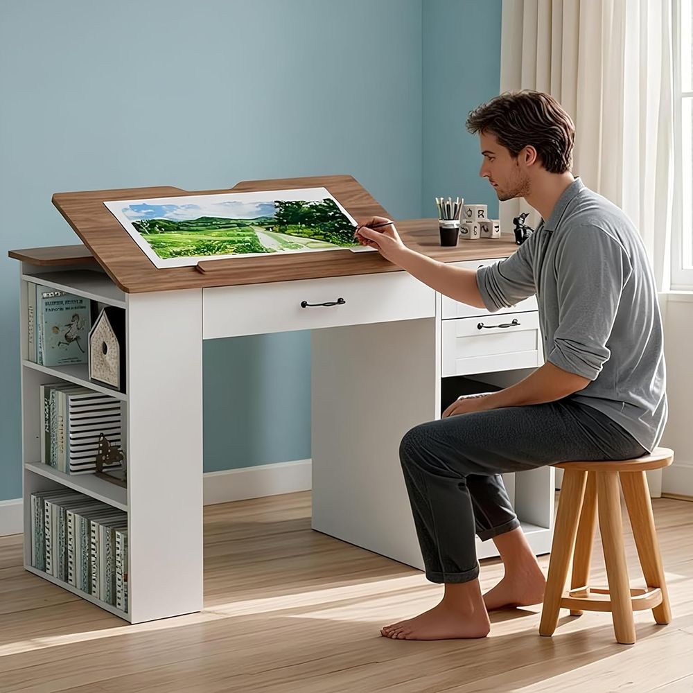 Art & Craft Toys For Kids - Adjustable Desk with Storage and Open