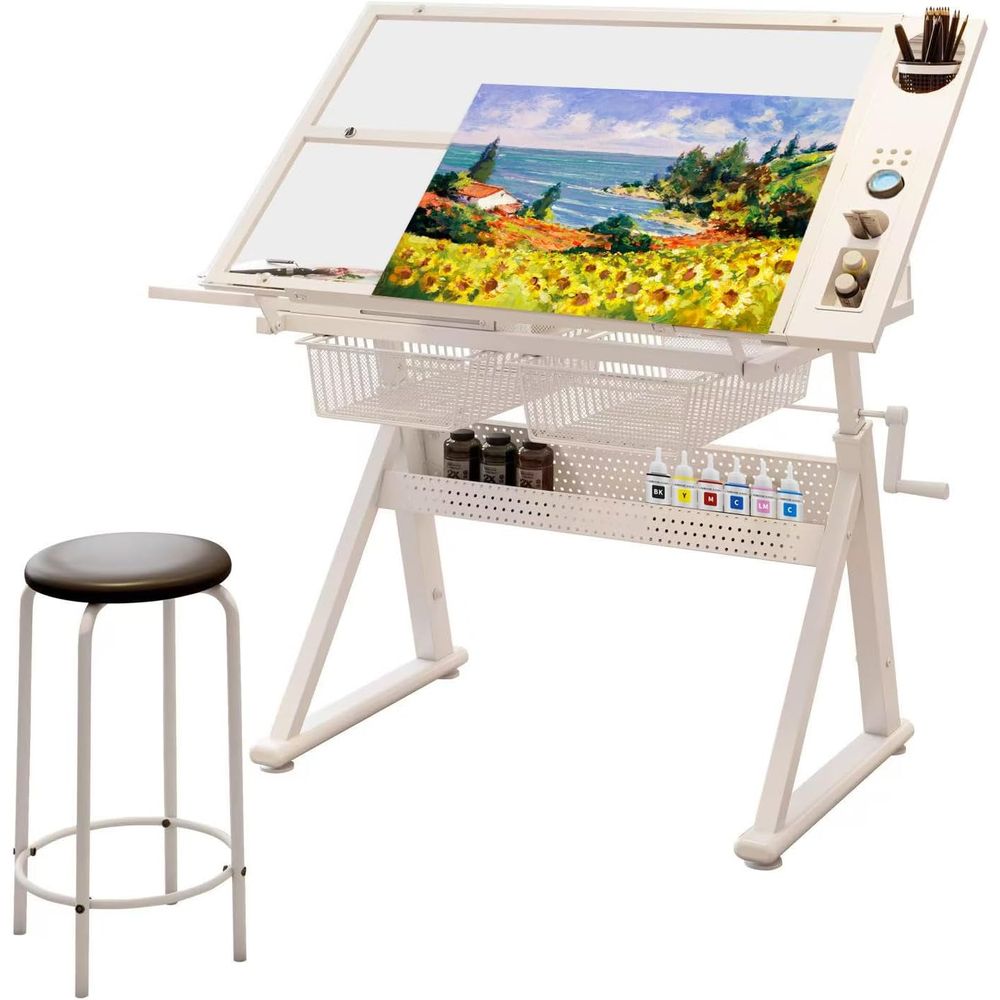 Art & Craft Toys For Kids - Adjustable Artistic Drafting Table with Tempered