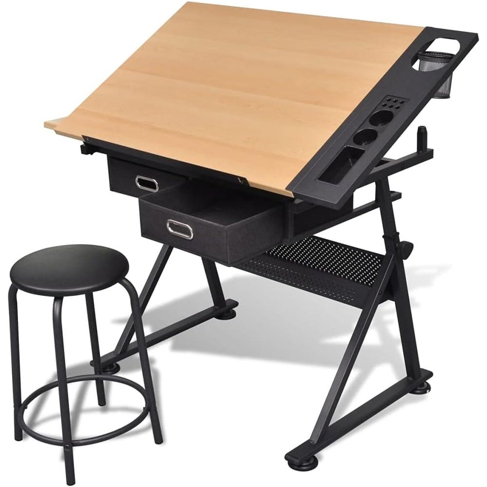 Art & Craft Toys For Kids - Adjustable Height Drafting Table with Storage