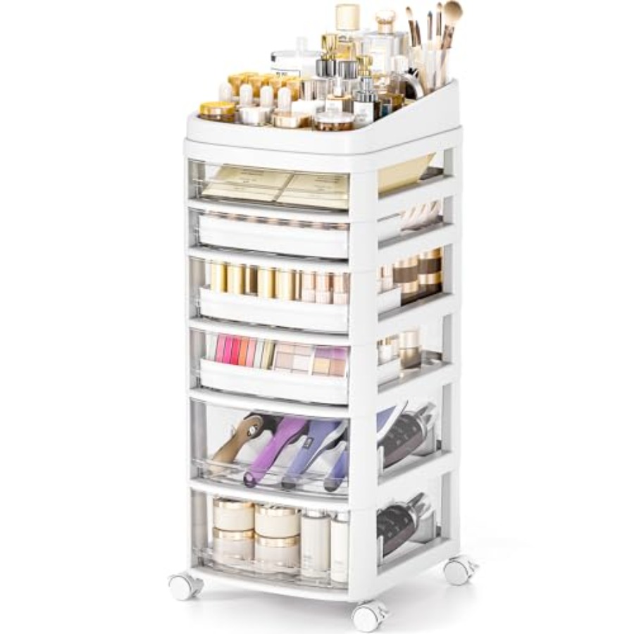 Art Crafting - Rolling Cart with 6 Drawers Clear