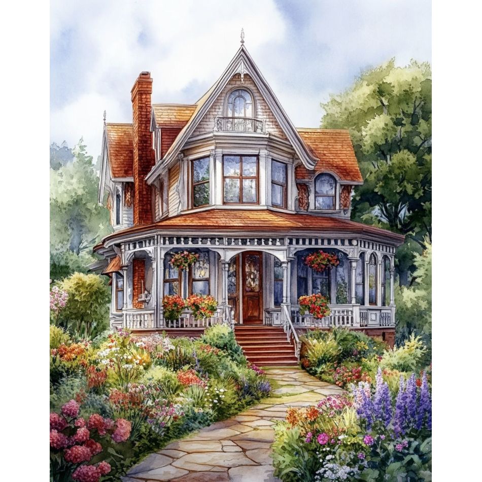 Art Craft Ideas With Paper - RUOPOTY White Villa Diamond Painting Arts