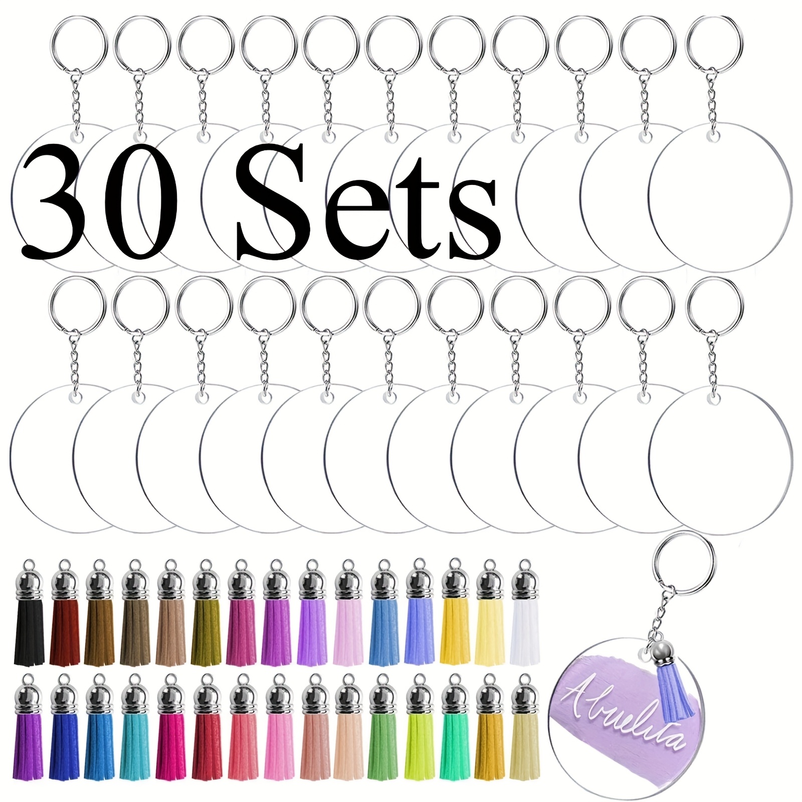 Art Craft Ideas - 30Sets DIY Classics Fashion Tassel Keychain