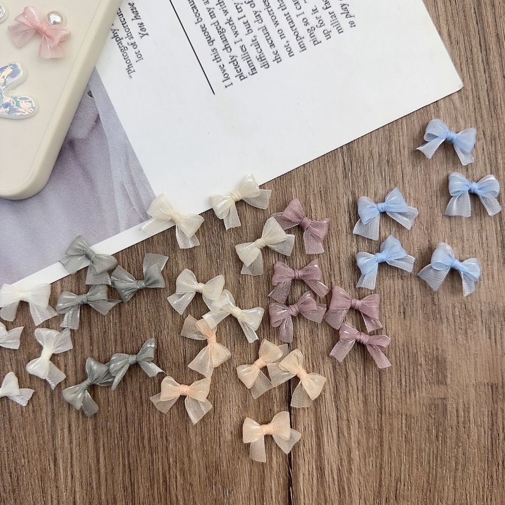 10Pcs Colorful Bow Pearlescent - Art Craft Yarn ulasan dan harga