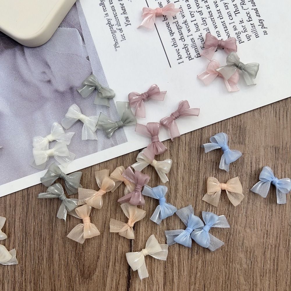 10Pcs Colorful Bow Pearlescent - Art Craft Yarn ulasan dan harga