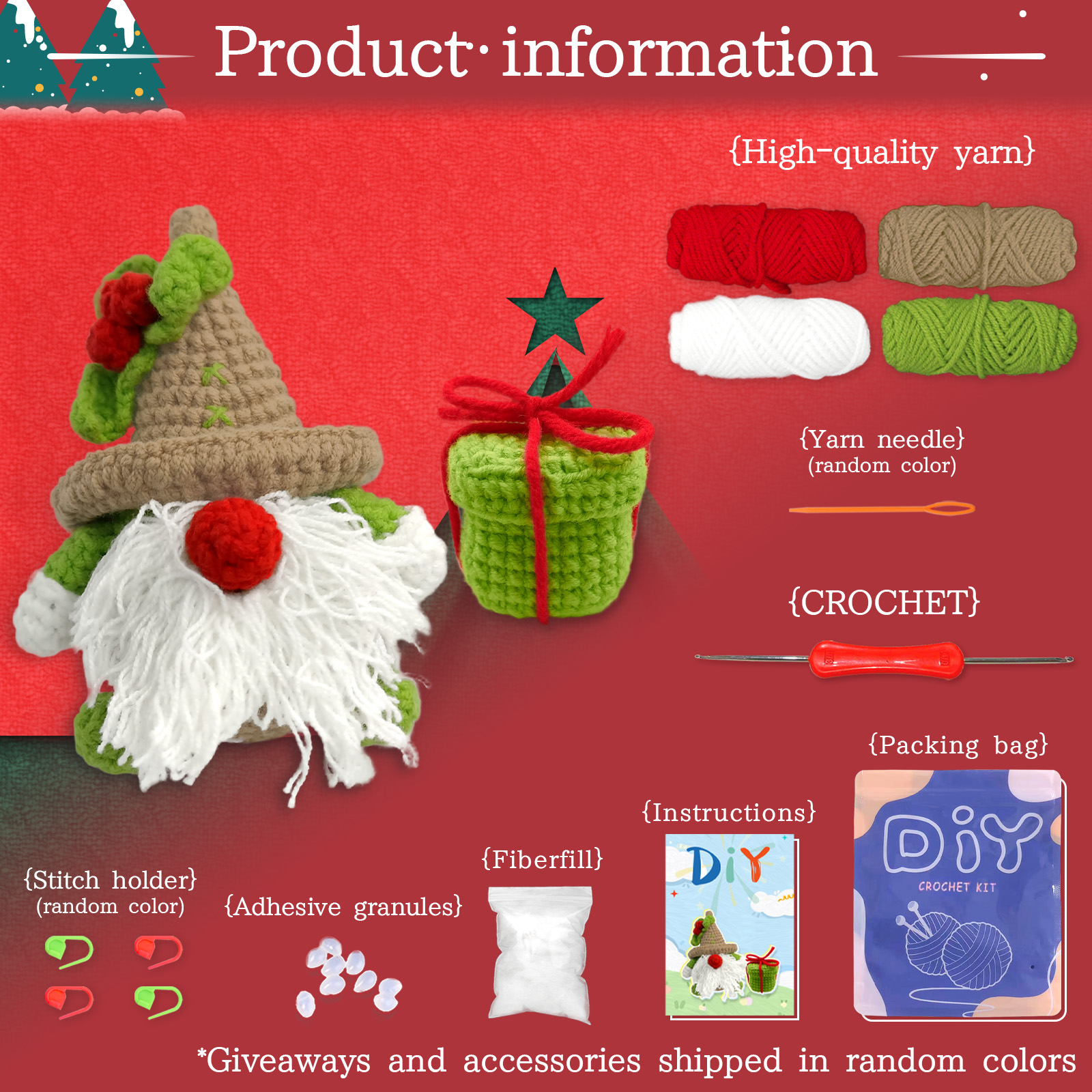 YAMAXIN 2PC Christmas Themed C - Art Craft Yarn ulasan dan harga