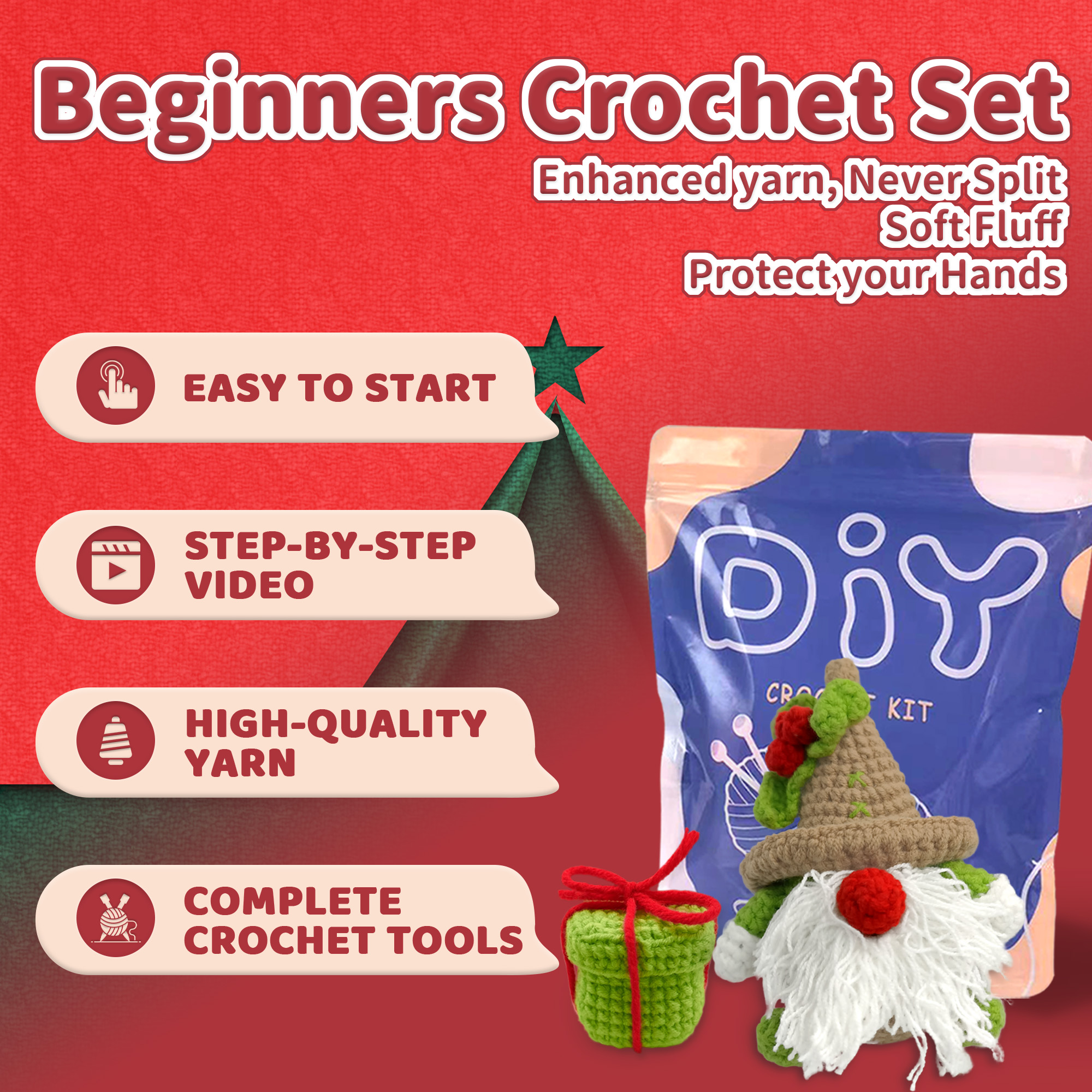 YAMAXIN 2PC Christmas Themed C - Art Craft Yarn ulasan dan harga