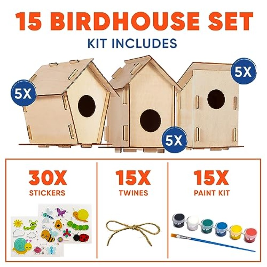 Kit - Unfinished Wood Bird Hou - Art Crafting ulasan dan harga
