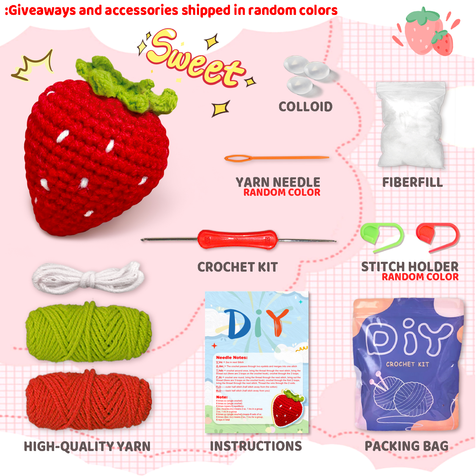 YAMAXIN 1PC Fruit Theme Croche - Art Craft Yarn ulasan dan harga