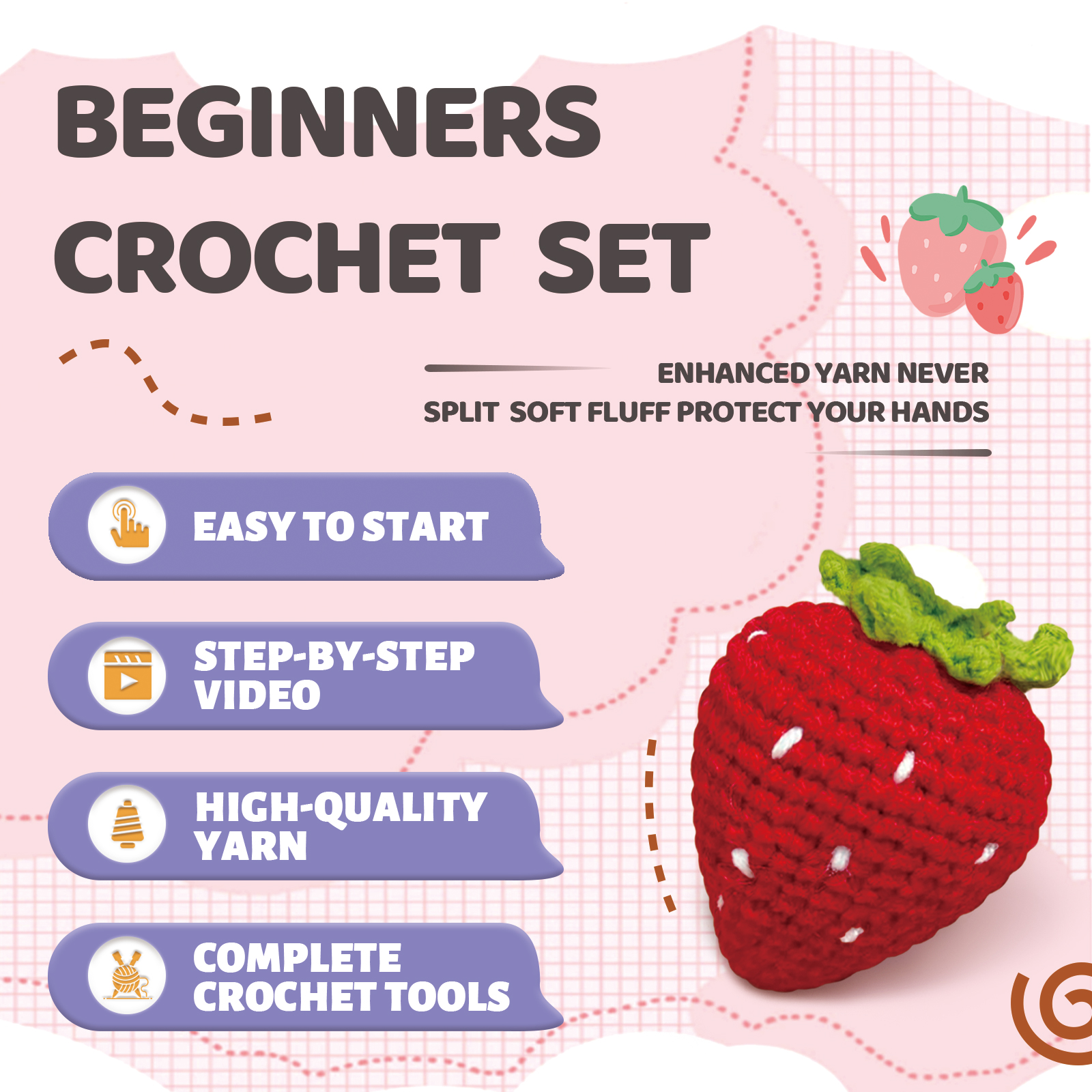 YAMAXIN 1PC Fruit Theme Croche - Art Craft Yarn ulasan dan harga