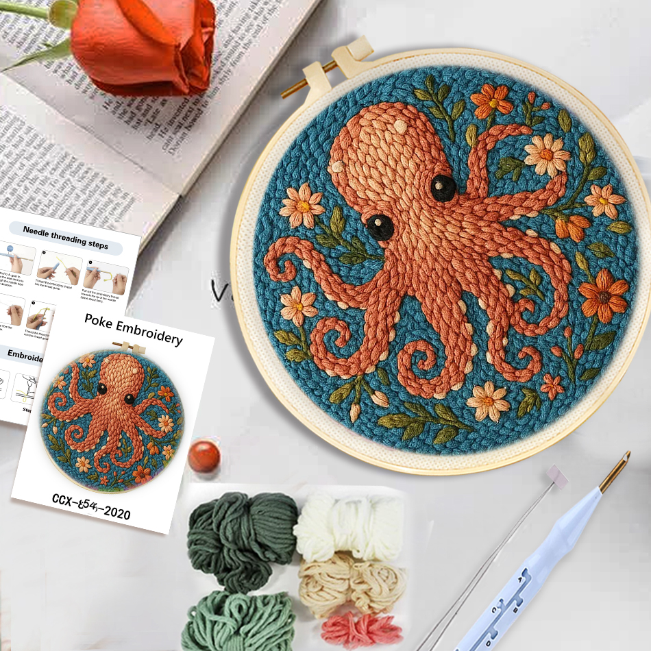 Punch Needle Embroidery Kit fo - Art Craft Yarn ulasan dan harga
