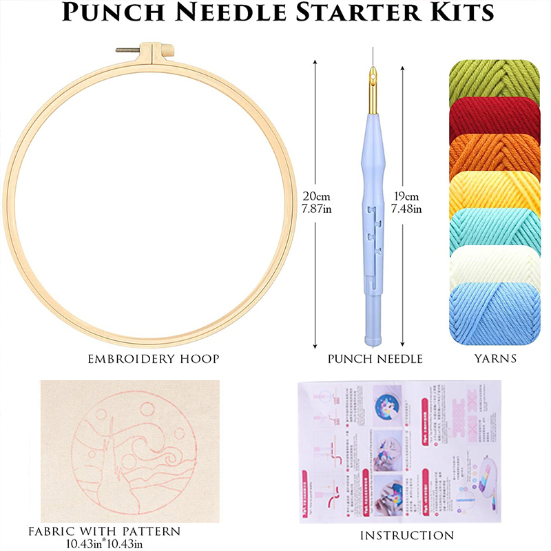 Punch Needle Embroidery Kit fo - Art Craft Yarn ulasan dan harga
