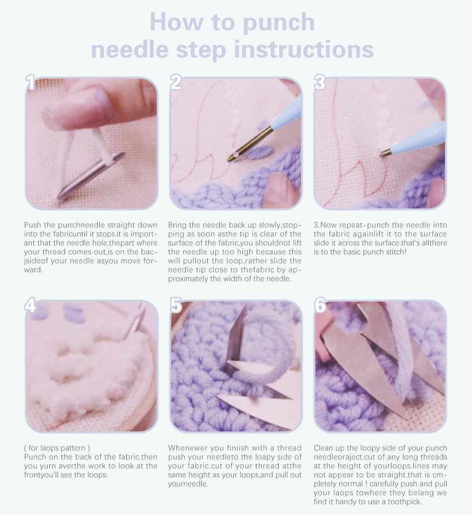 Punch Needle Embroidery Kit fo - Art Craft Yarn ulasan dan harga