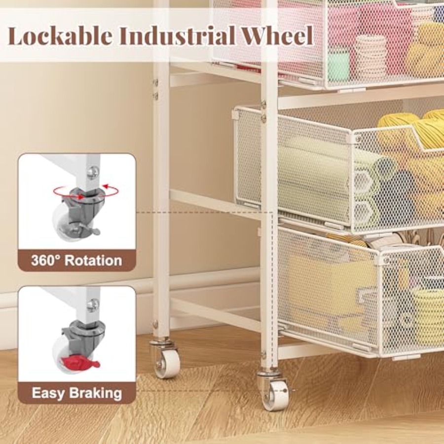 4-Drawer Rolling Storage Cart  - Art Crafting ulasan dan harga