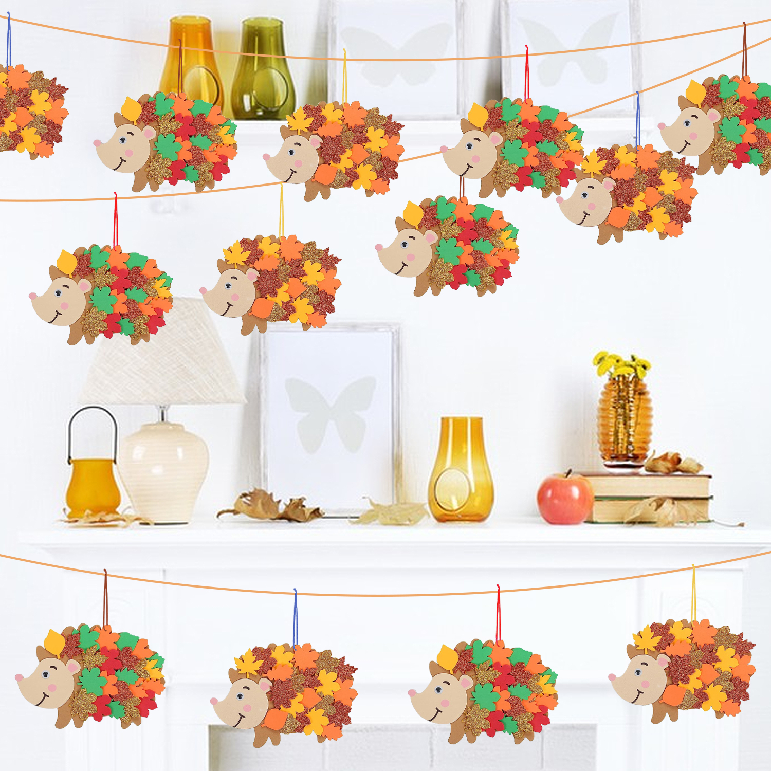 8pcs Hedgehog Foam Stickers He - Art And Craft Autumn ulasan dan harga