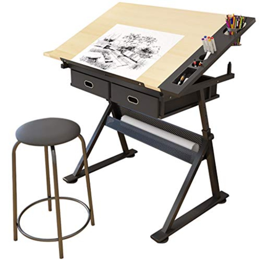 Drafting Table with Storage He - Art Crafting ulasan dan harga