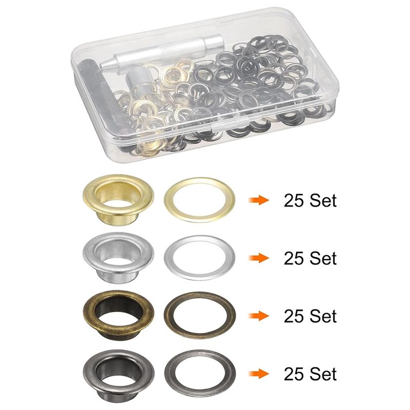 ABWZ-100Pcs Grommet Eyelets To - Leather Tooling Kit ulasan dan harga
