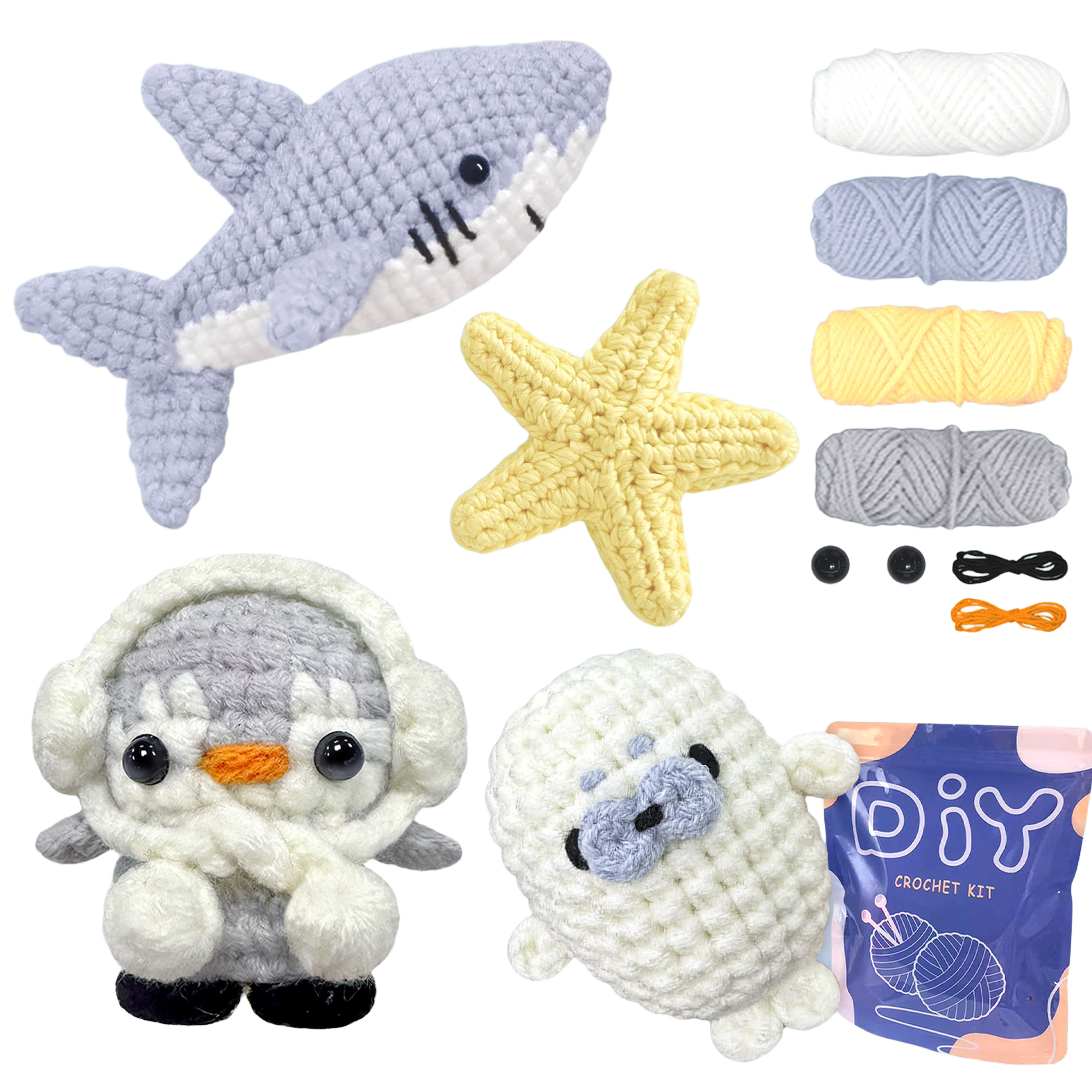 YAMAXIN 4PCS DIY Crochet Kit f - Art Craft Yarn ulasan dan harga