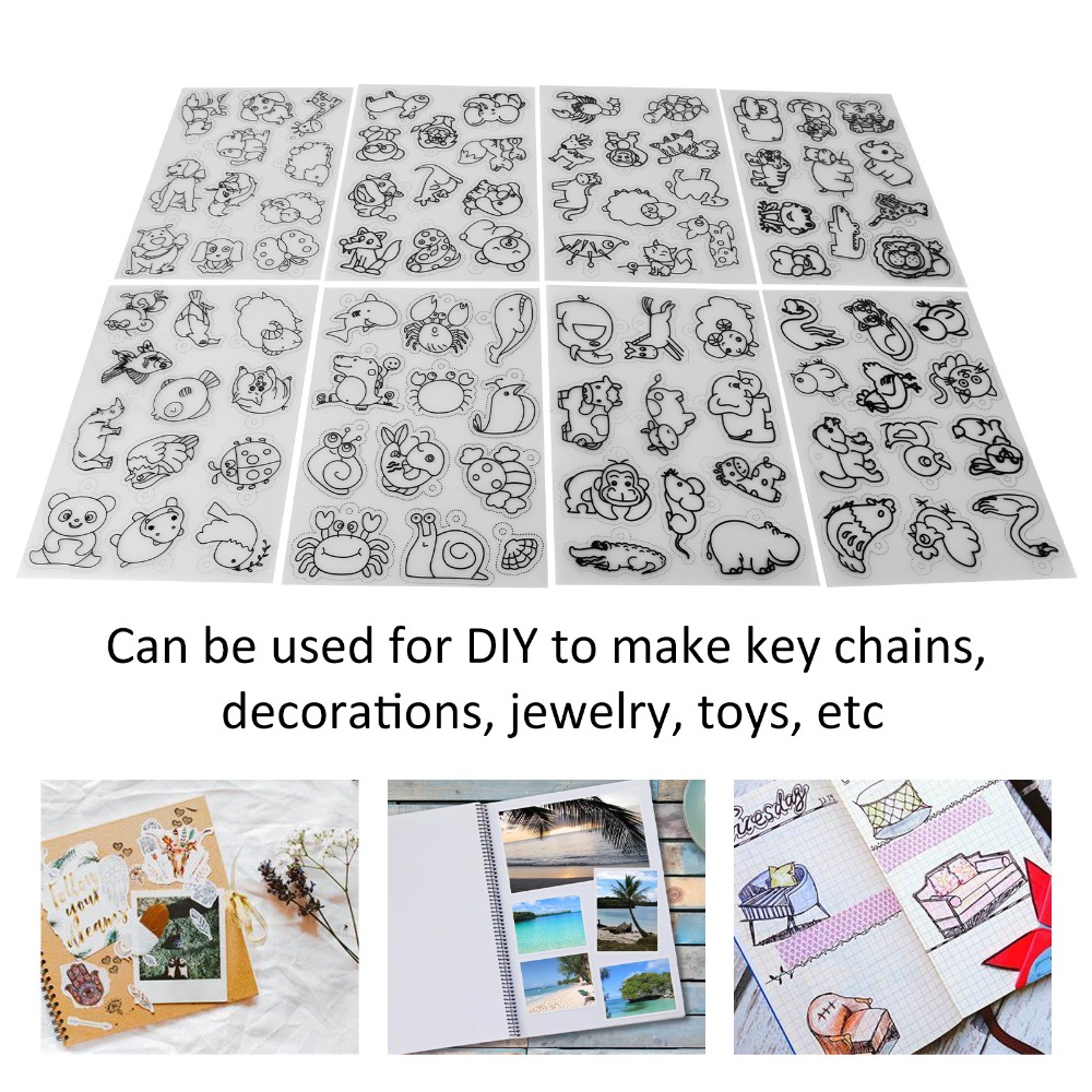 8 PCS Cute Animal Heat Shrink  - Craft And Art Difference ulasan dan harga