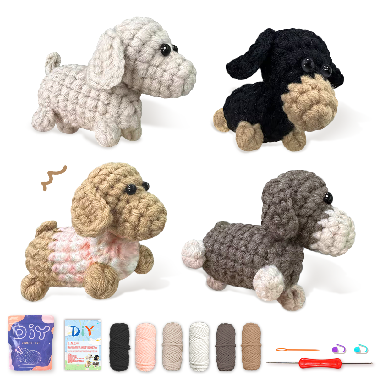 YAMAXIN 4PC Dog Crochet Needle - Art Craft Yarn ulasan dan harga