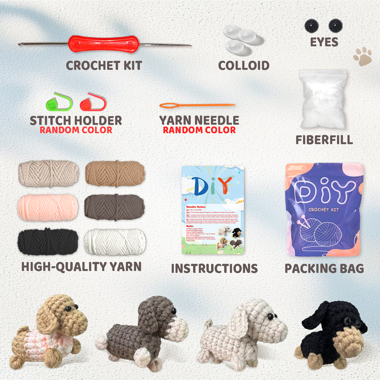 YAMAXIN 4PC Dog Crochet Needle - Art Craft Yarn ulasan dan harga