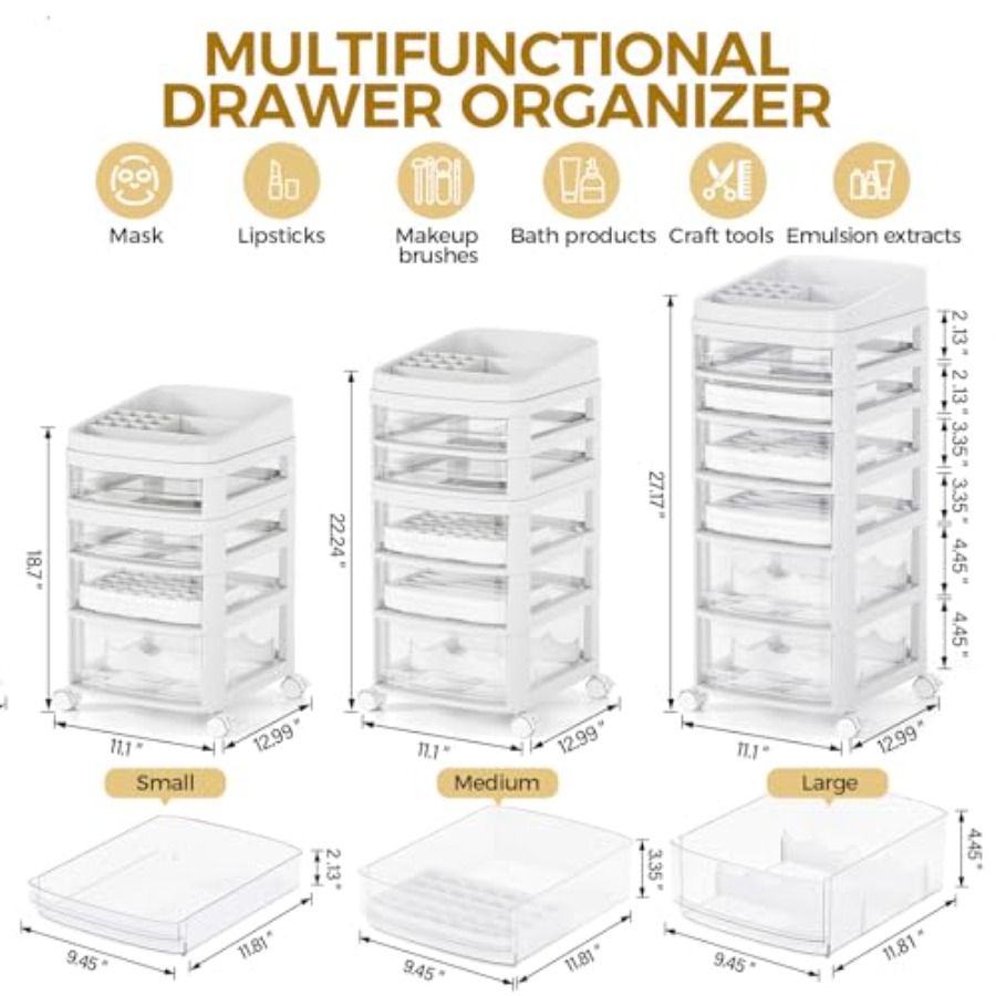 Rolling Cart with 6 Drawers Cl - Art Crafting ulasan dan harga