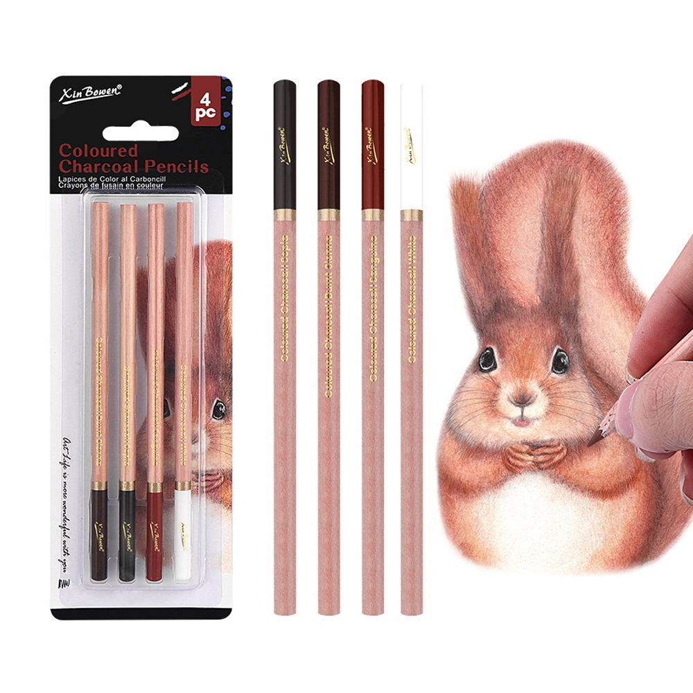 4Pcs Professional Sketch Charc - Colored Pencil Professional ulasan dan harga