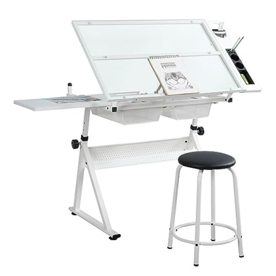 Drafting Table with Stool Mode - Art & Craft Toys For Kids ulasan dan harga