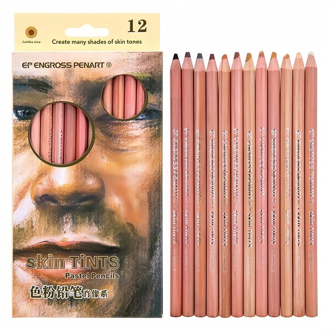 12-Color Skin Tone Water-Solub - Colored Pencil Professional ulasan dan harga