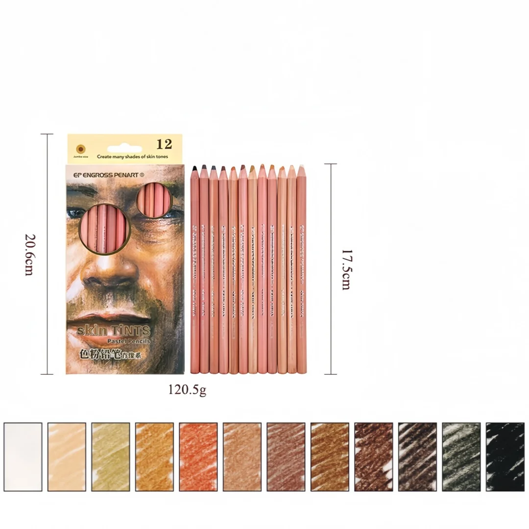 12-Color Skin Tone Water-Solub - Colored Pencil Professional ulasan dan harga