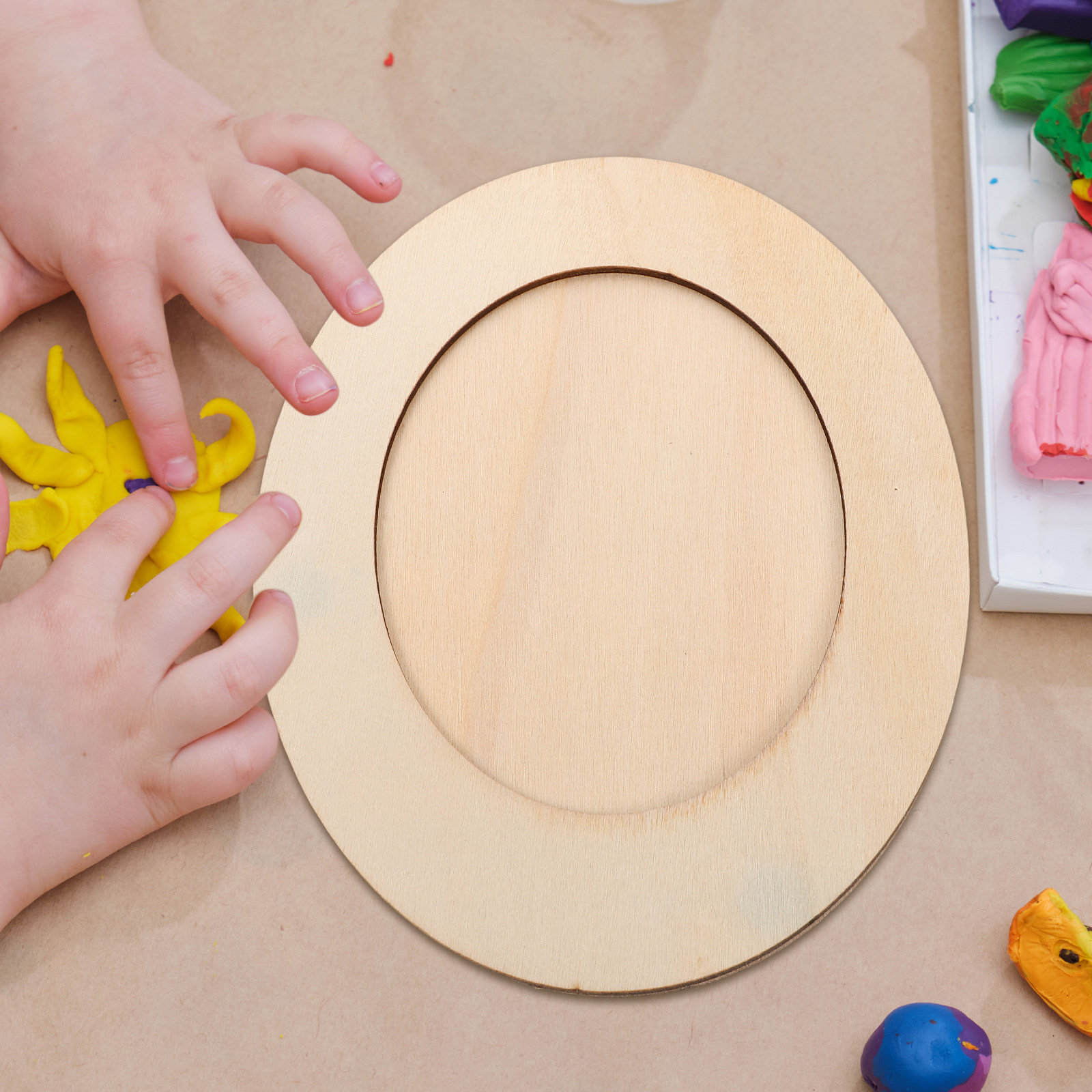 Unfinished Oval Wooden Picture - Art Craft Activities For Preschoolers ulasan dan harga