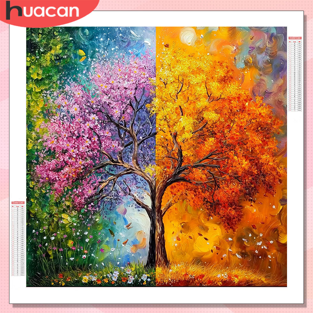 HUACAN Diamond Art Square Tree - Art And Craft Autumn ulasan dan harga