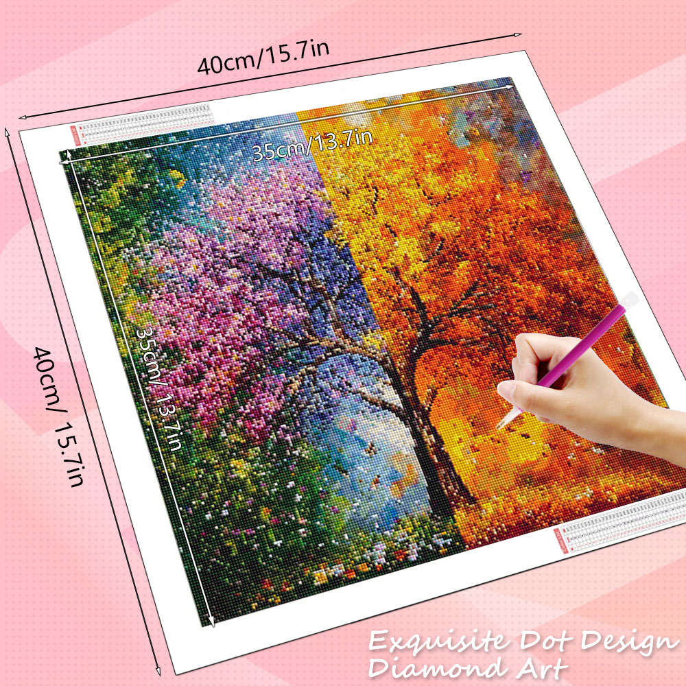 HUACAN Diamond Art Square Tree - Art And Craft Autumn ulasan dan harga