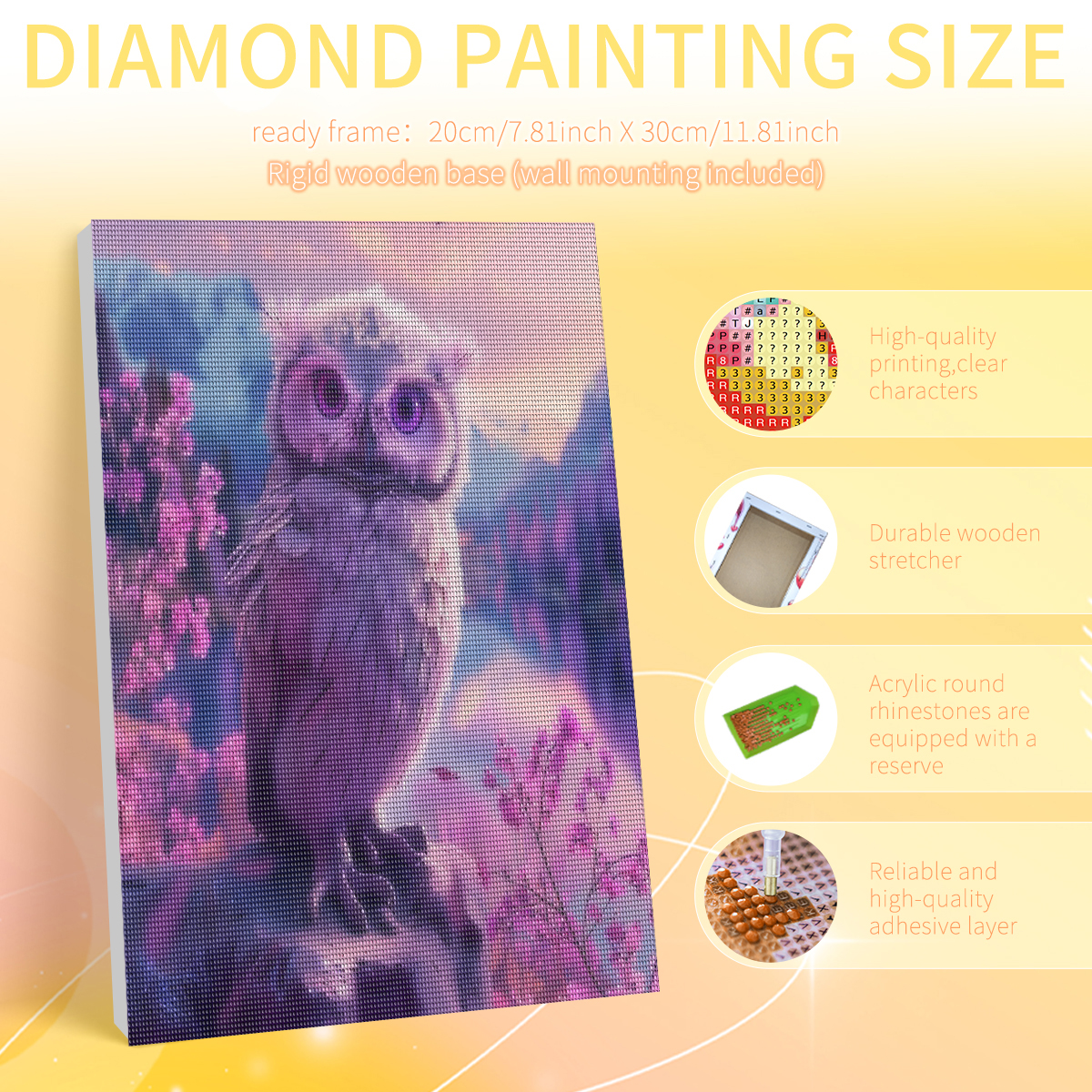 PhotoCustom Framed Owl Diamond - Art Craft Ideas With Paper ulasan dan harga
