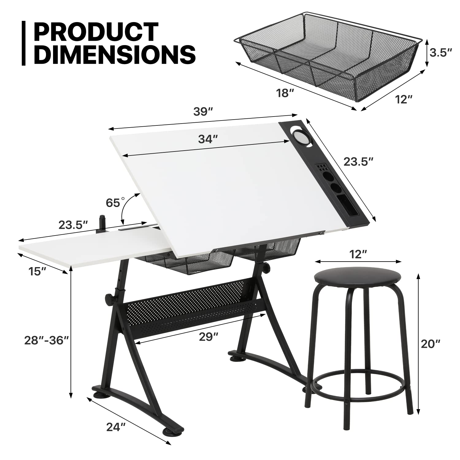 Adjustable Drafting Desk with  - Art & Craft Toys For Kids ulasan dan harga