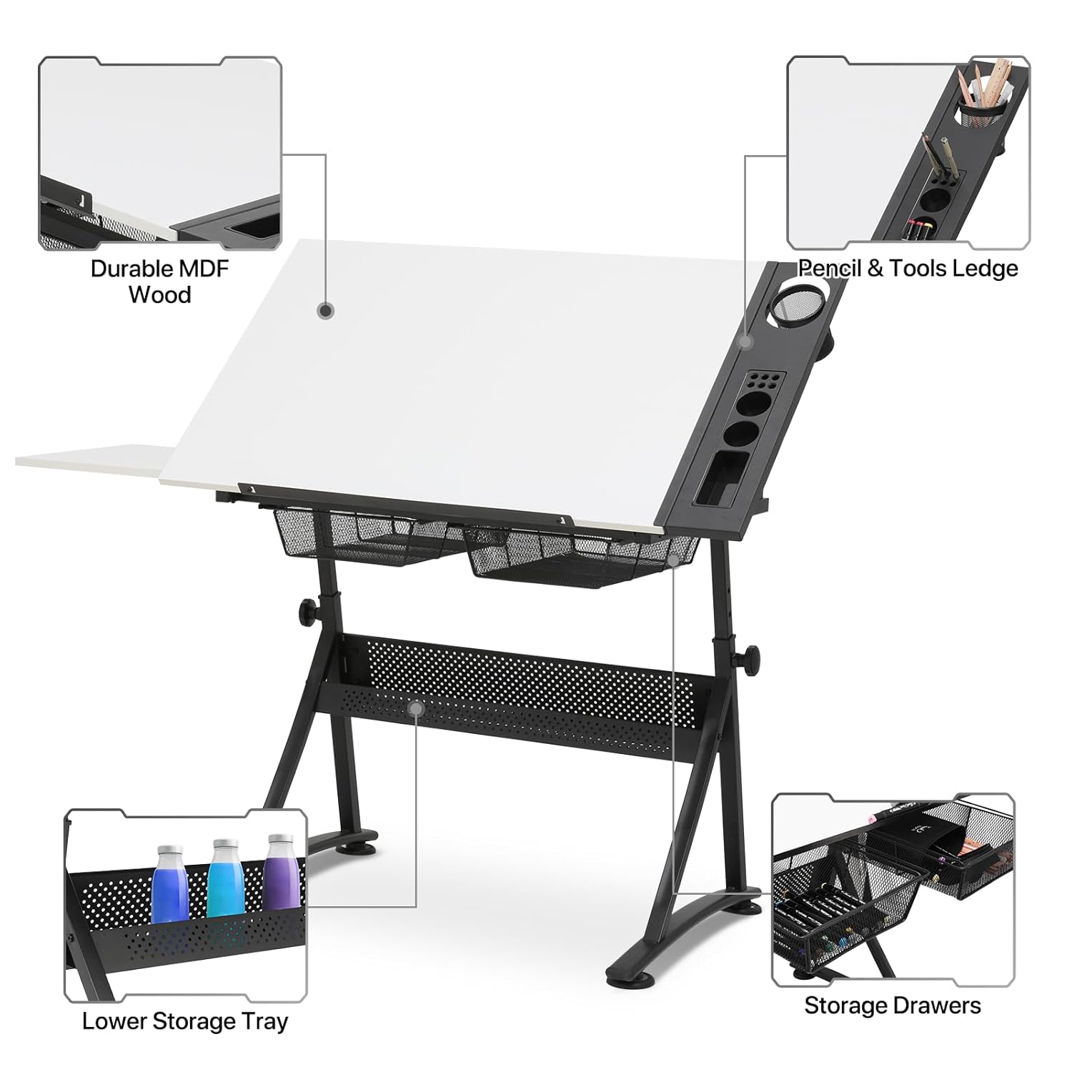 Adjustable Drafting Desk with  - Art & Craft Toys For Kids ulasan dan harga