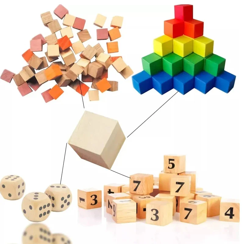 24pcs 4cm Wooden Blocks for Cr - Art Craft 2 Year Olds ulasan dan harga