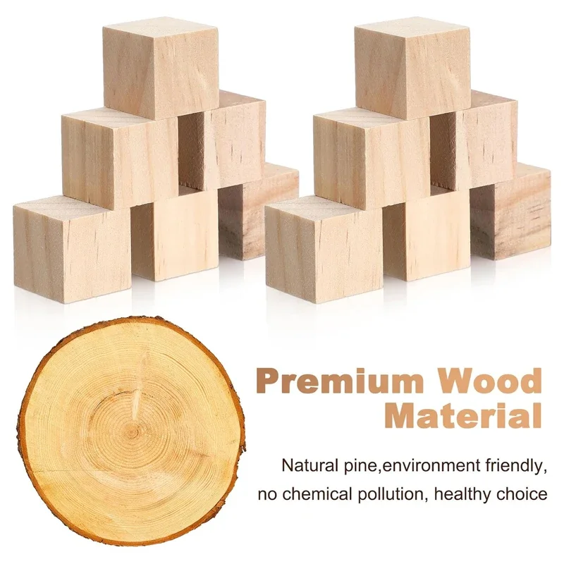 24pcs 4cm Wooden Blocks for Cr - Art Craft 2 Year Olds ulasan dan harga