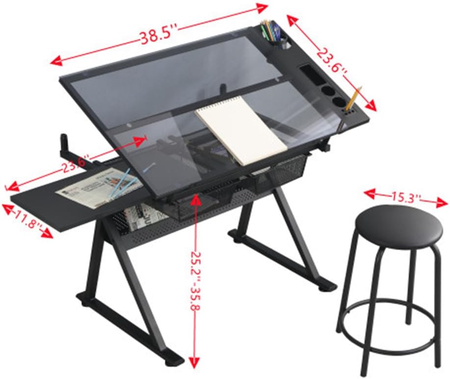 Table w/Stool, Height Adjustab - Art Crafting ulasan dan harga