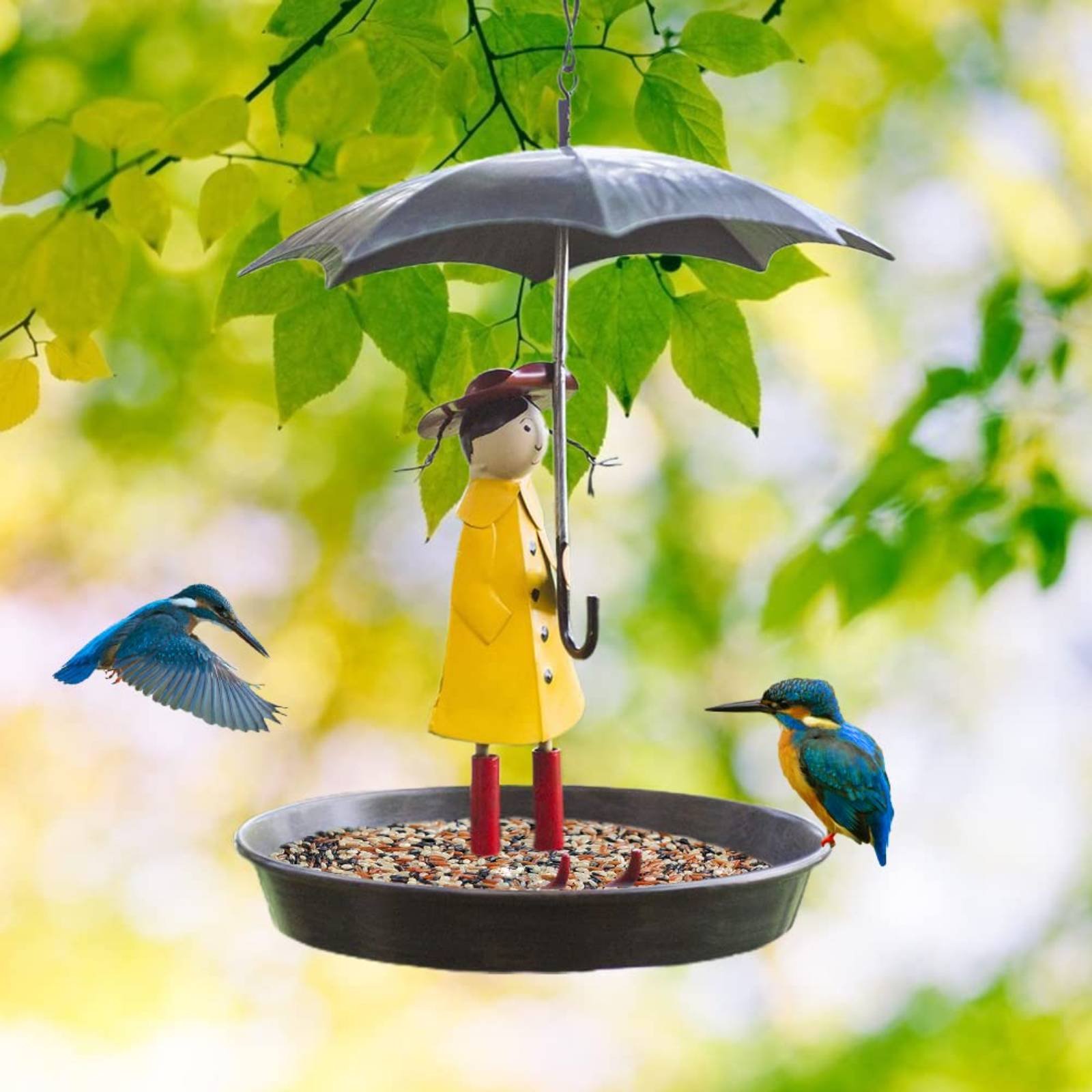 Girl with Umbrella Bird Feeder - Art Crafting ulasan dan harga