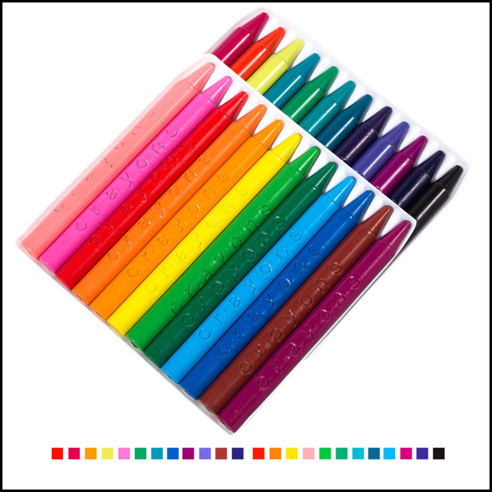 1Pack 24 Colors Round Crayons  - Art Craft Activities For Preschoolers ulasan dan harga