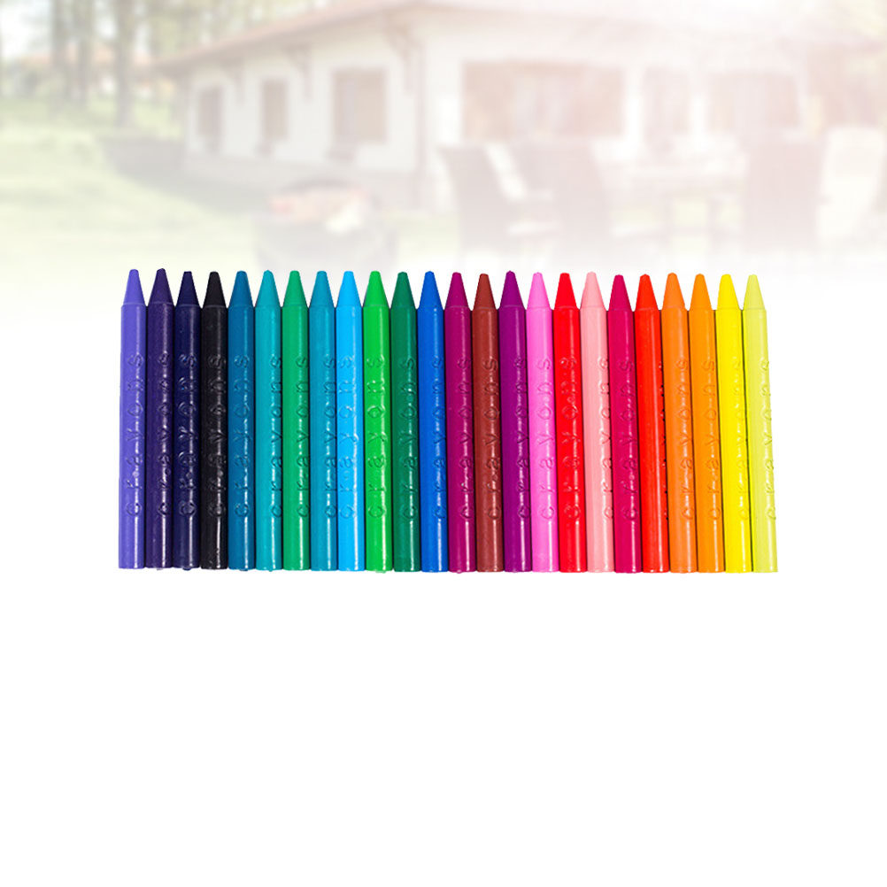 1Pack 24 Colors Round Crayons  - Art Craft Activities For Preschoolers ulasan dan harga