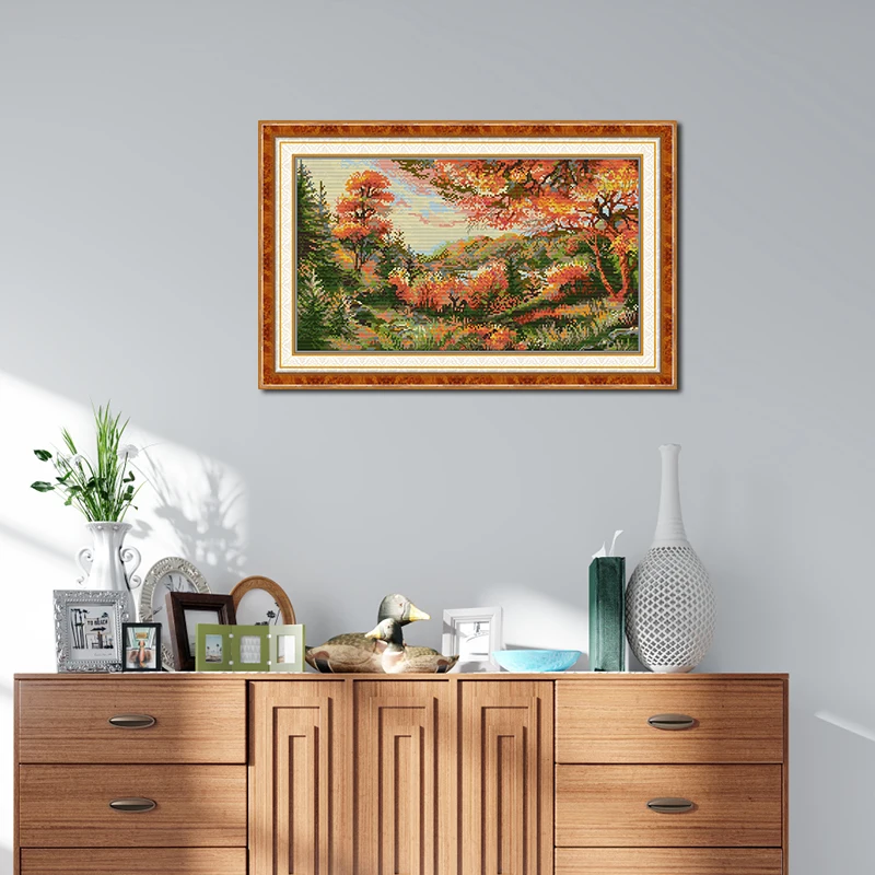 Autumn Scenery Pattern Cross S - Art And Craft Autumn ulasan dan harga