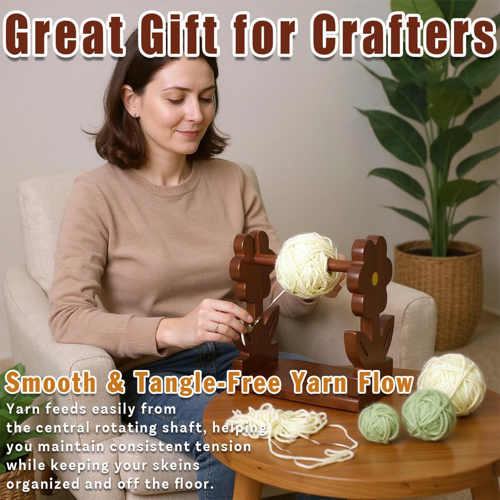Crochet Yarn Holder Wooden Yar - Art Craft Yarn ulasan dan harga